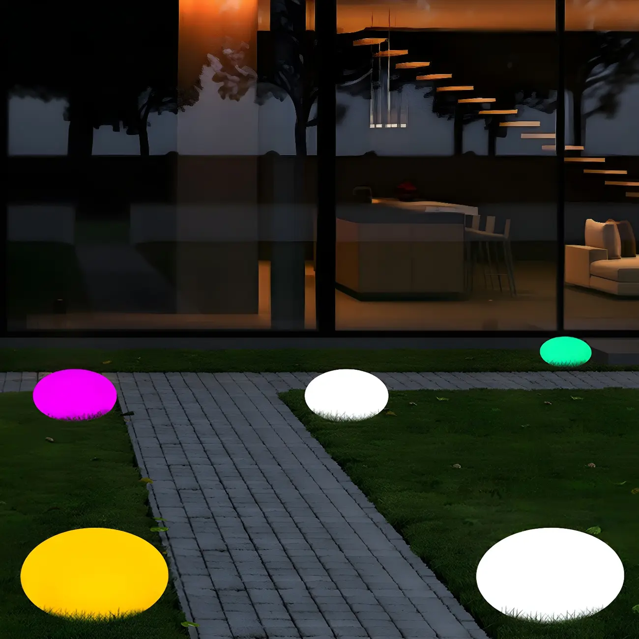 Colorful Egg-Shaped Solar LED Garden Path Lights for Outdoor Decor Image - 4 | homeyfad