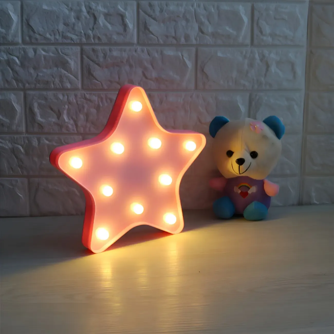 Kids Blue Plastic Star LED Night Light for Bedroom Wall Decor Image - 13