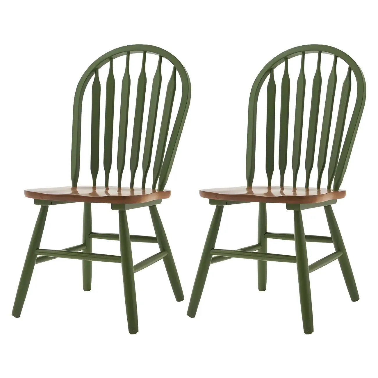 Traditional Windsor Back Solid Wood Dining Chair Set of 2 Image - 20