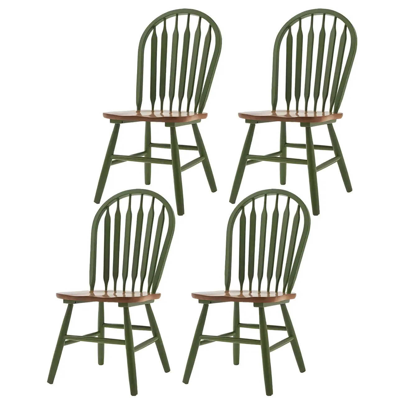 Traditional Windsor Back Solid Wood Dining Chair Set of 2 Image - 22