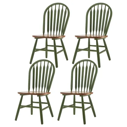 Traditional Windsor Back Solid Wood Dining Chair Set of 2 Image - 22