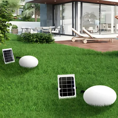 Colorful Egg-Shaped Solar LED Garden Path Lights for Outdoor Decor Image - 7