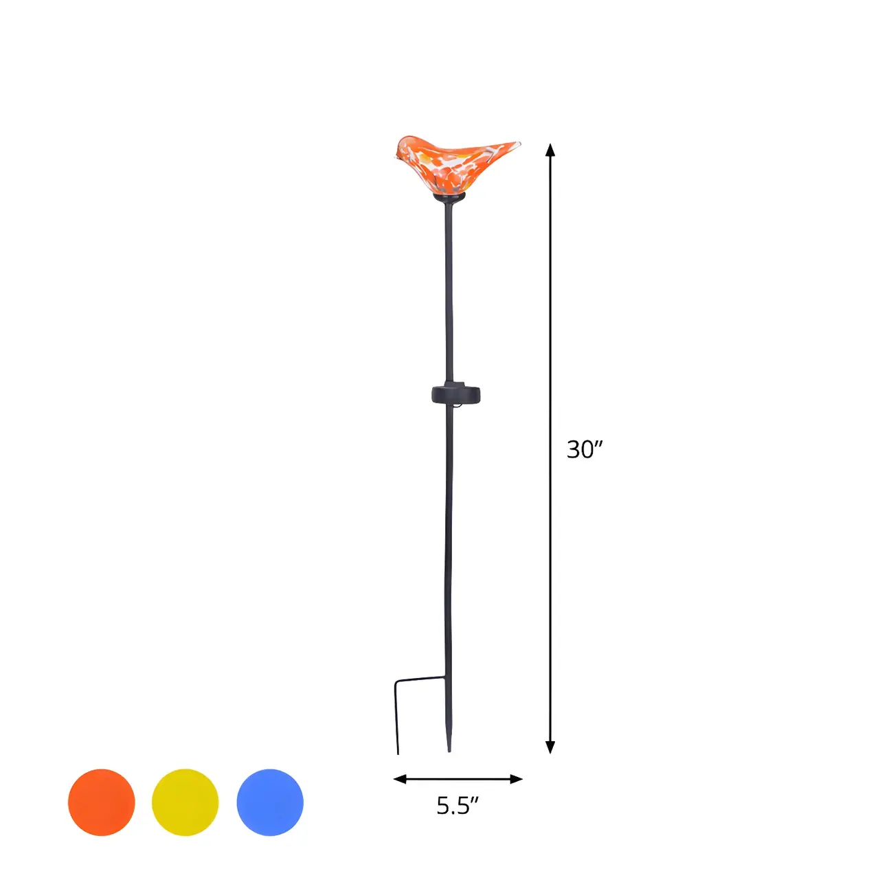 Solar LED Colorful Bird Glass Landscape Light for Pathway Image - 4 | homeyfad