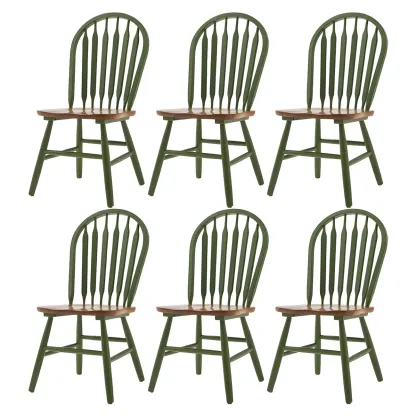 Traditional Windsor Back Solid Wood Dining Chair Set of 2 Image - 23