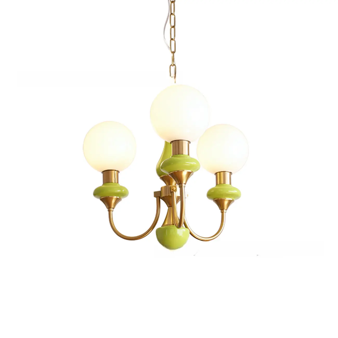 Adjustable Modern Green Globe Chandelier with 3/5 Light Image - 5 | homeyfad