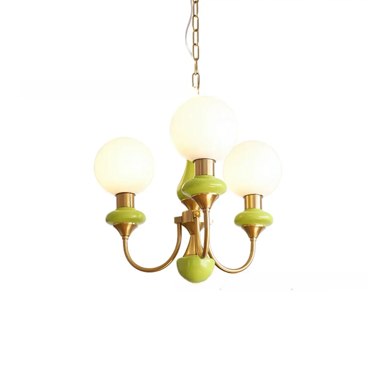 Adjustable Modern Green Globe Chandelier with 3/5 Light Image - 5