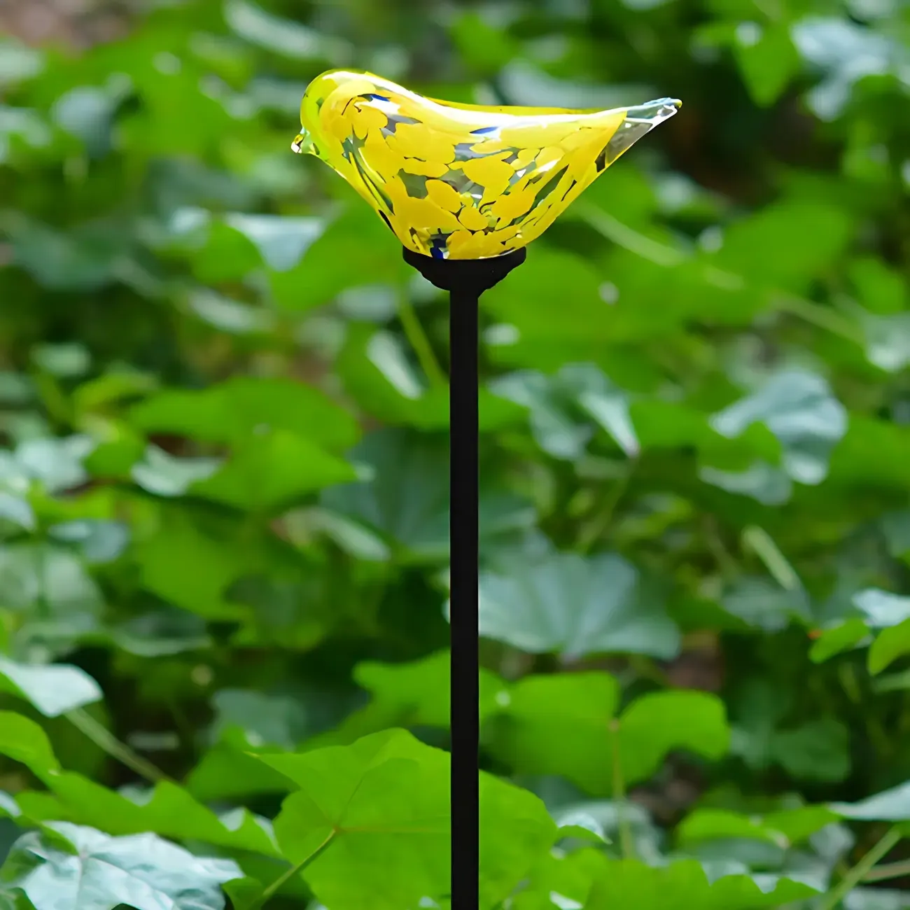 Solar LED Colorful Bird Glass Landscape Light for Pathway Image - 5
