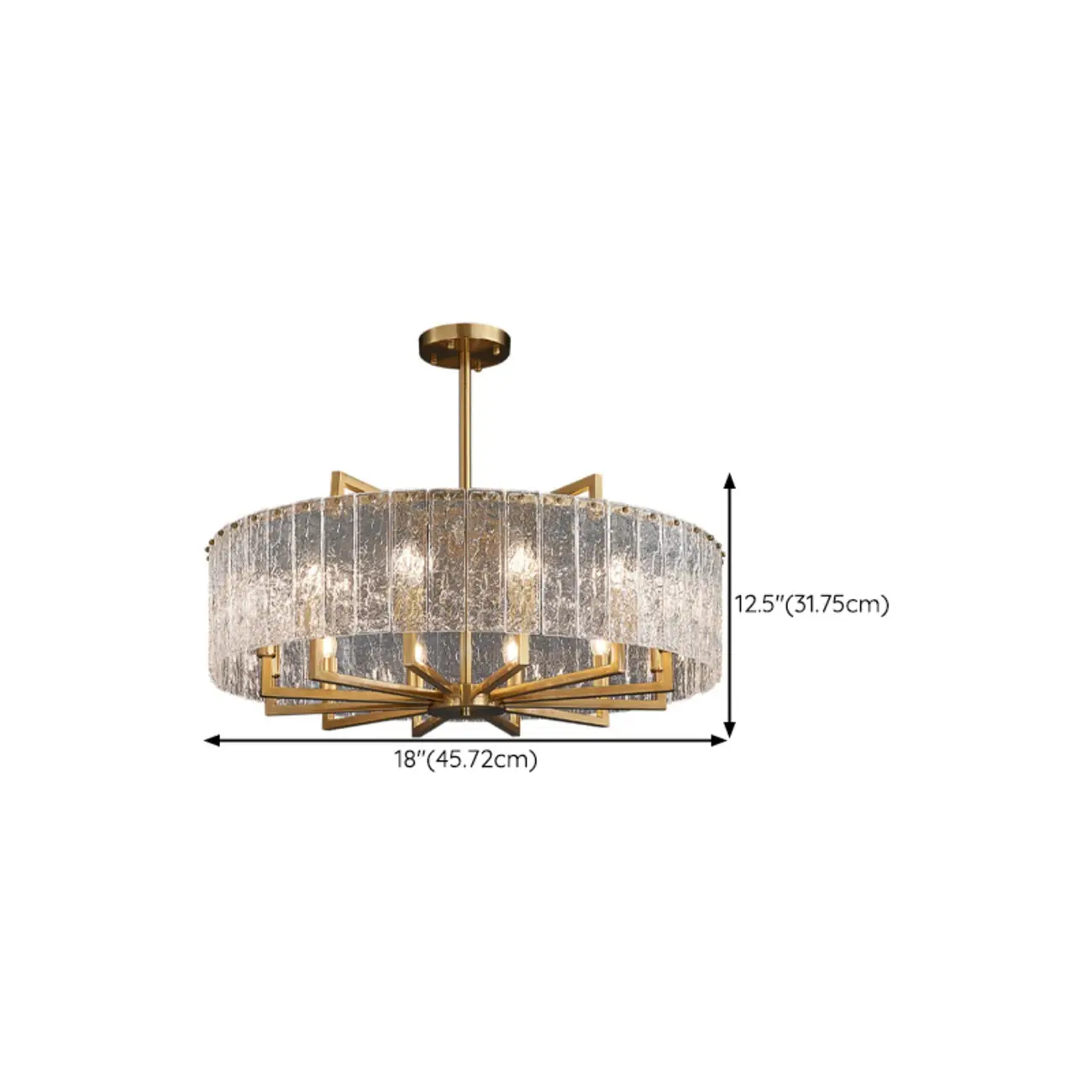 Modern Round Brass Crystal Chandeliers for Living Room #size