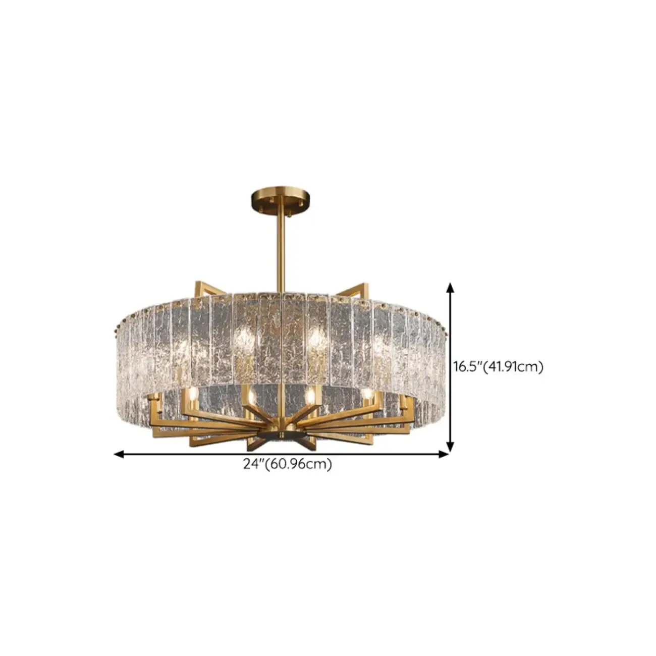 Modern Round Brass Crystal Chandeliers for Living Room Image - 14