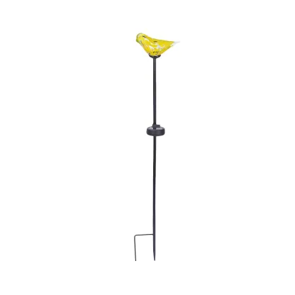 Solar LED Colorful Bird Glass Landscape Light for Pathway Image - 7