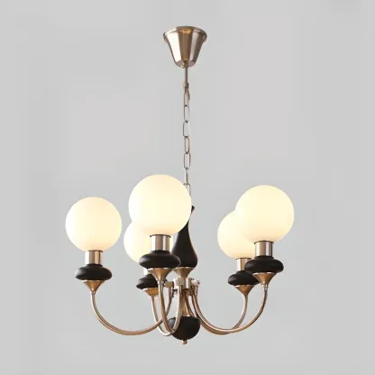 Adjustable Modern Green Globe Chandelier with 3/5 Light Image - 8