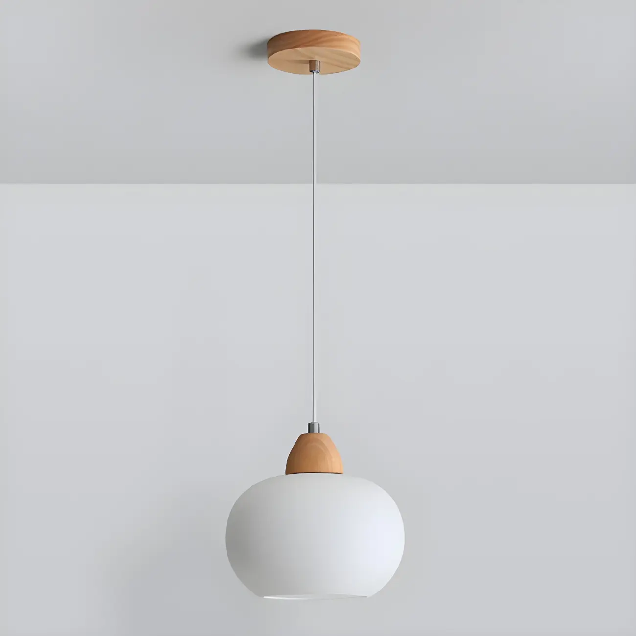 Modern Pebble-Shaped Cream Glass LED Pendant Lamp for Bedside Image - 8 | homeyfad