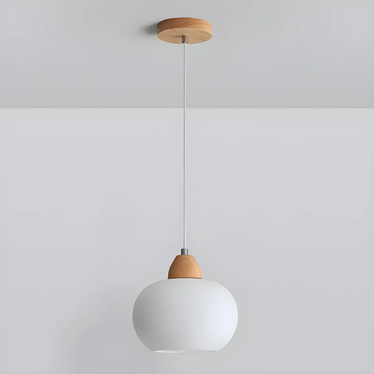 Modern Pebble-Shaped Cream Glass LED Pendant Lamp for Bedside Image - 8
