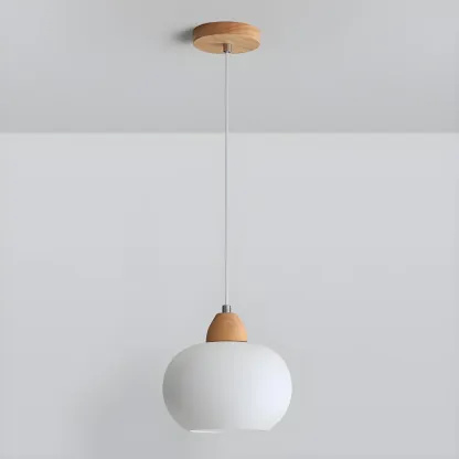 Modern Pebble-Shaped Cream Glass LED Pendant Lamp for Bedside Image - 8