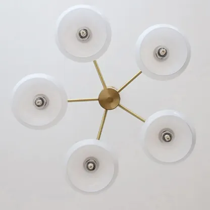 Modern Wood Pendant Chandelier with Glass Lampshade  Image - 10