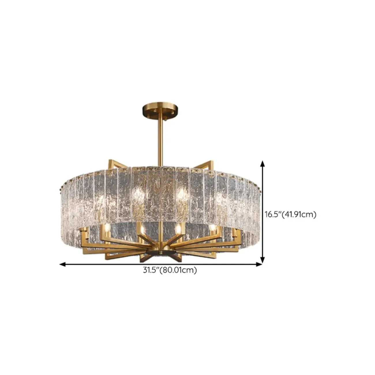 Modern Round Brass Crystal Chandeliers for Living Room Image - 15