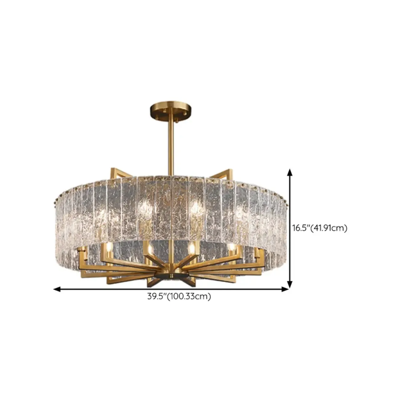 Modern Round Brass Crystal Chandeliers for Living Room Image - 16