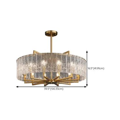Modern Round Brass Crystal Chandeliers for Living Room Image - 16