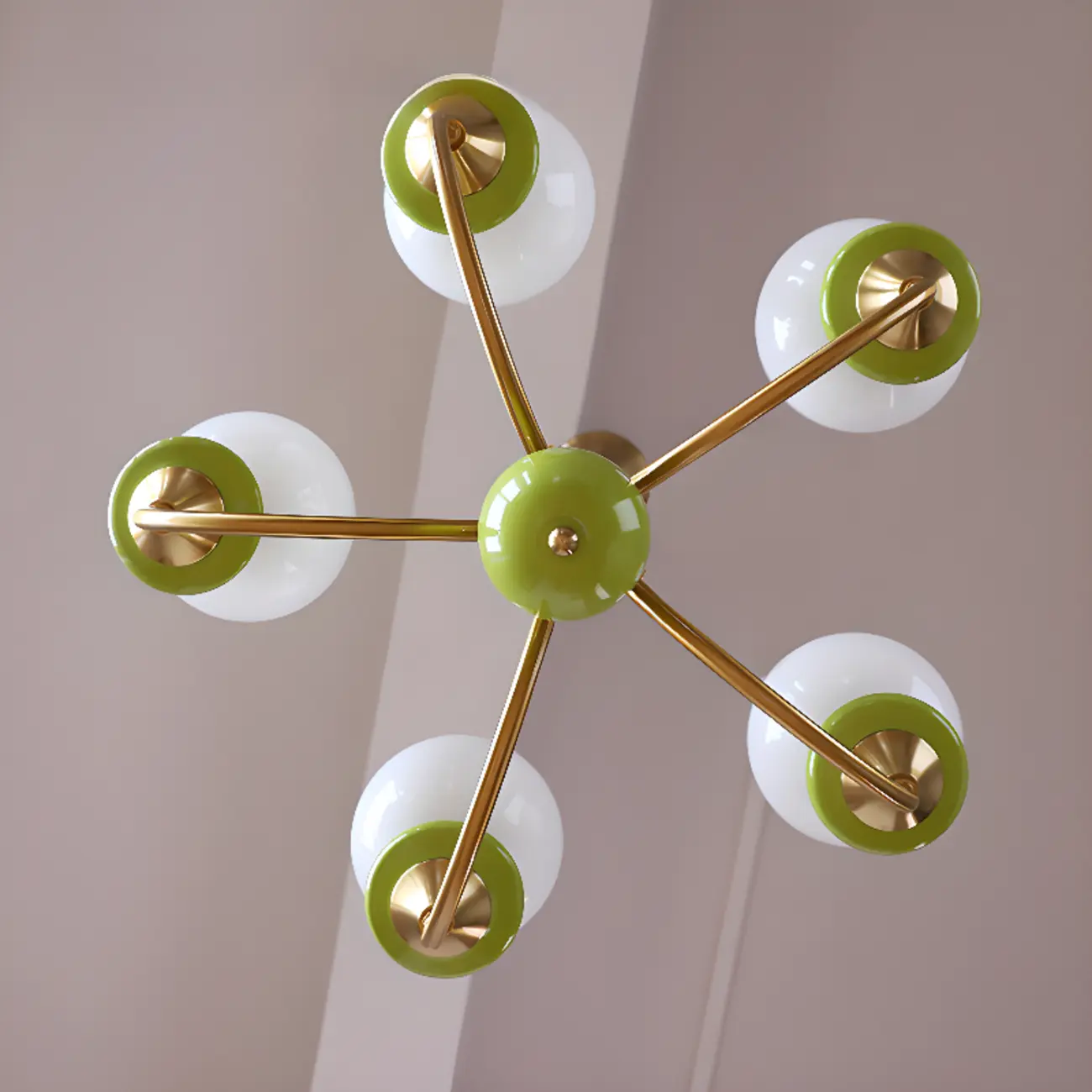 Adjustable Modern Green Globe Chandelier with 3/5 Light Image - 10 | homeyfad