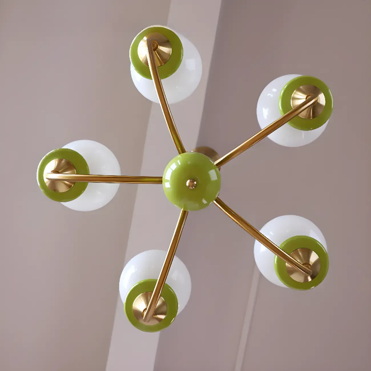 Adjustable Modern Green Globe Chandelier with 3/5 Light Image - 10