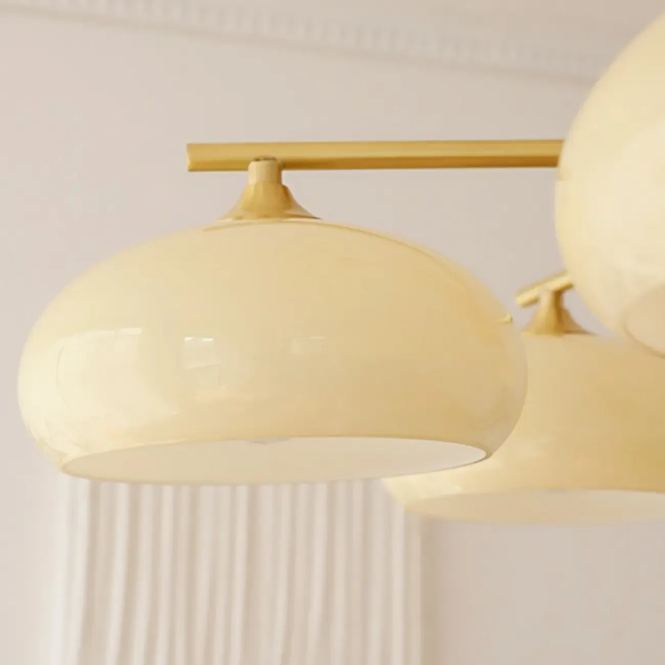 Modern Wood Pendant Chandelier with Glass Lampshade  Image - 12