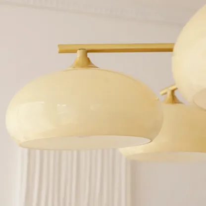 Modern Wood Pendant Chandelier with Glass Lampshade  Image - 12