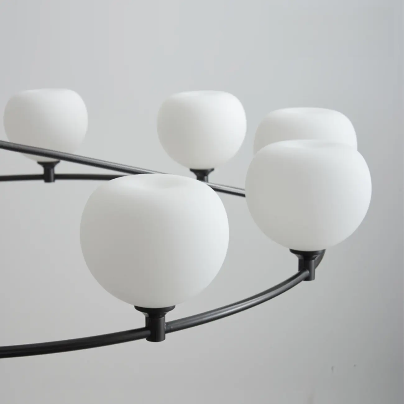Modern Large Chandelier with White Glass Globes for Home Image - 11 | homeyfad