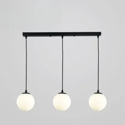 3 Lights Modern Glass Globe Island Pendant Light Image - 4