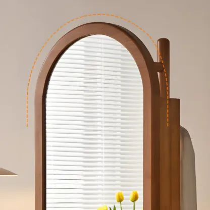 Wooden Hall Tree with Mirror & Storage Image - 8