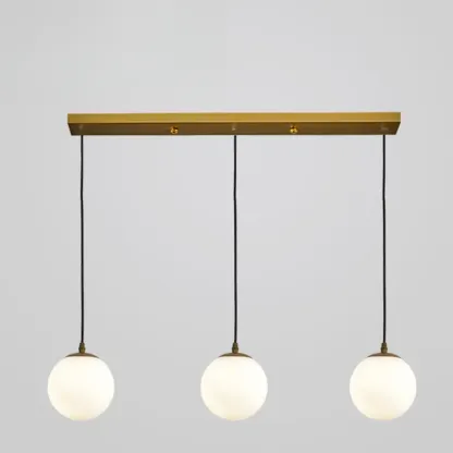 3 Lights Modern Glass Globe Island Pendant Light Image - 6