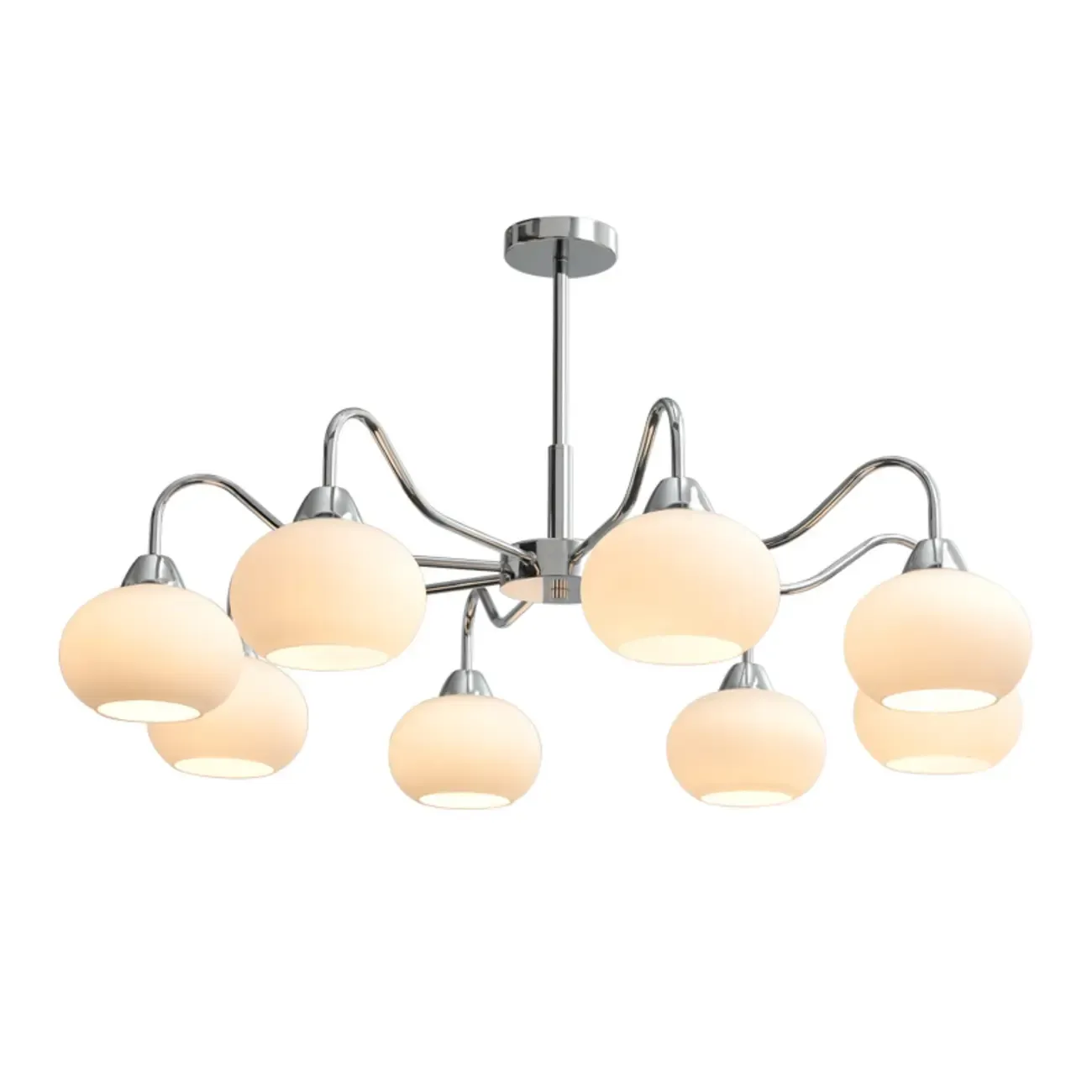 Modern Glass Chandelier with Globe Shade for Living Room Image - 5