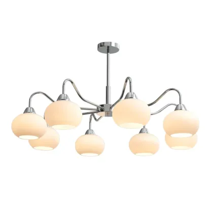 Modern Glass Chandelier with Globe Shade for Living Room Image - 5