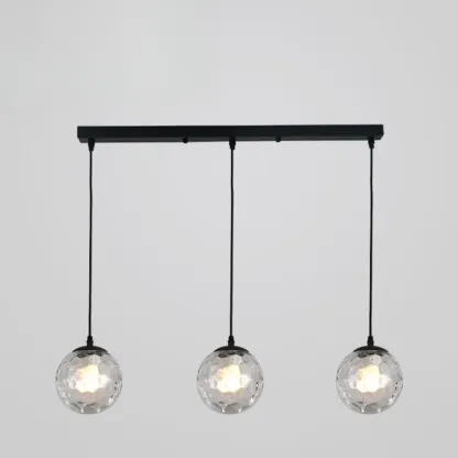 3 Lights Modern Glass Globe Island Pendant Light Image - 7