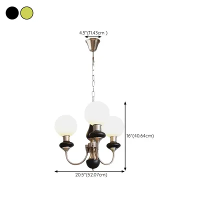 Adjustable Modern Green Globe Chandelier with 3/5 Light #size
