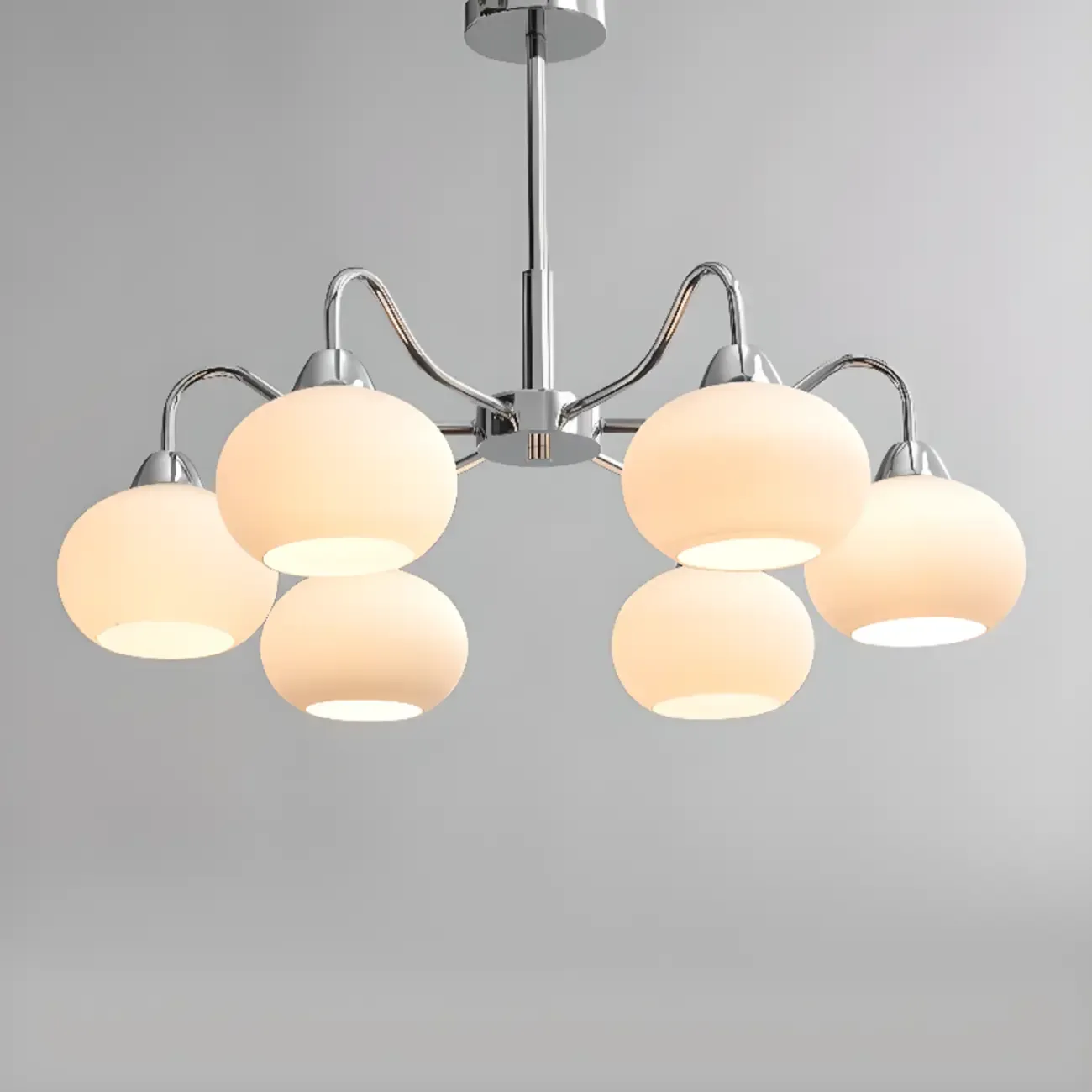 Modern Glass Chandelier with Globe Shade for Living Room Image - 6