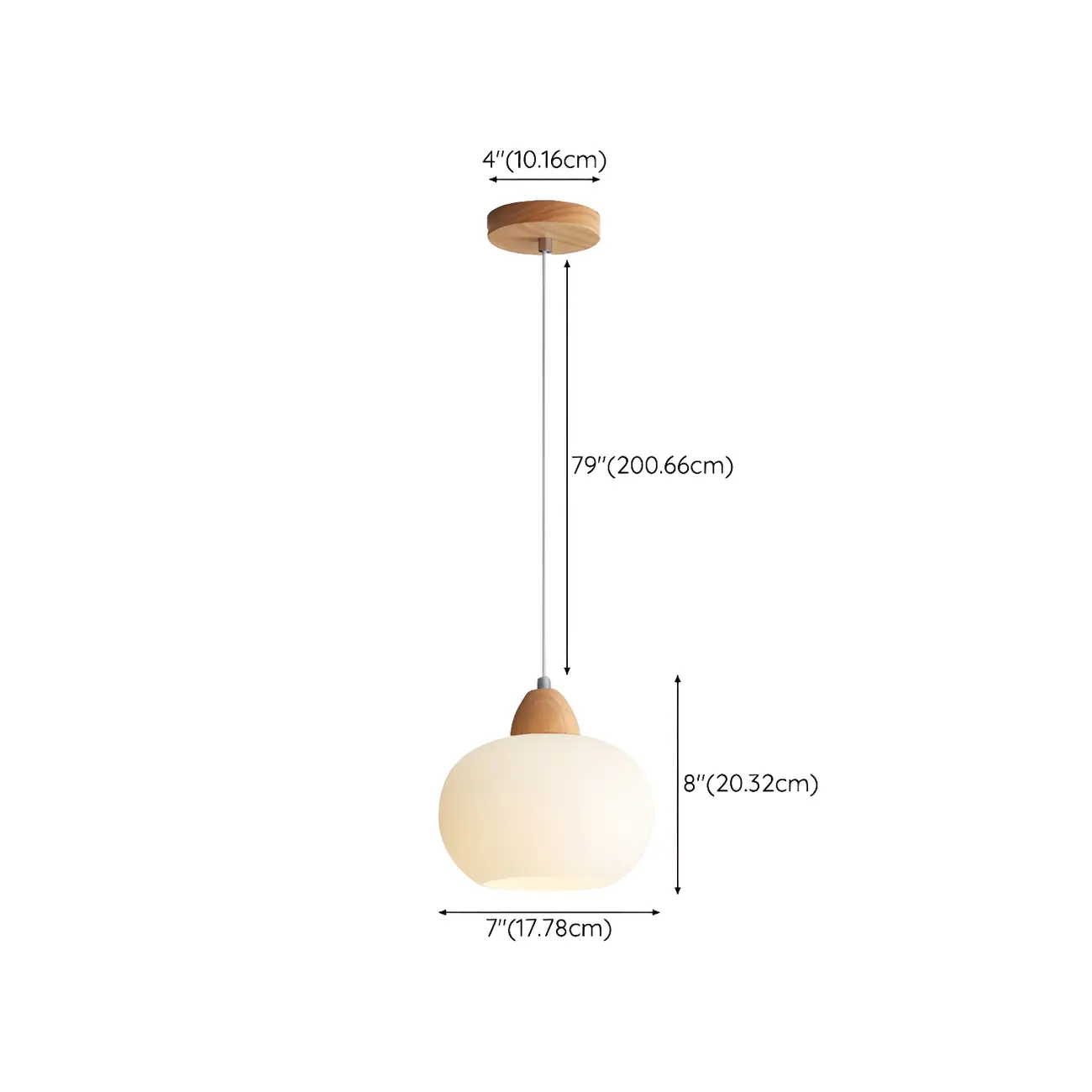 Modern Pebble-Shaped Cream Glass LED Pendant Lamp for Bedside #size | homeyfad