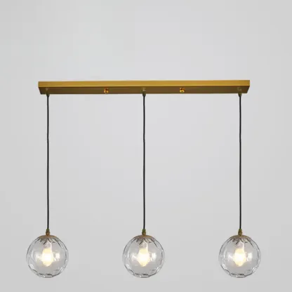 3 Lights Modern Glass Globe Island Pendant Light Image - 8