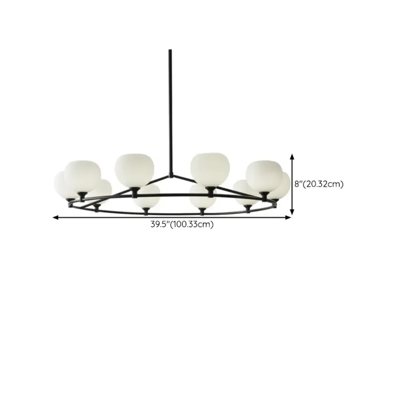 Modern Large Chandelier with White Glass Globes for Home Image - 15