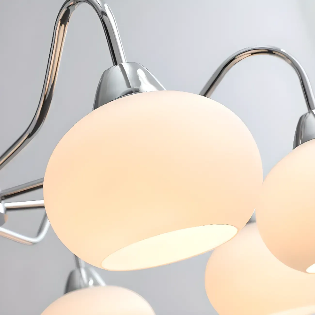 Modern Glass Chandelier with Globe Shade for Living Room Image - 7