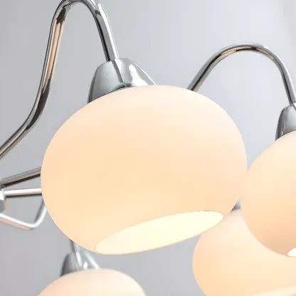 Modern Glass Chandelier with Globe Shade for Living Room Image - 7