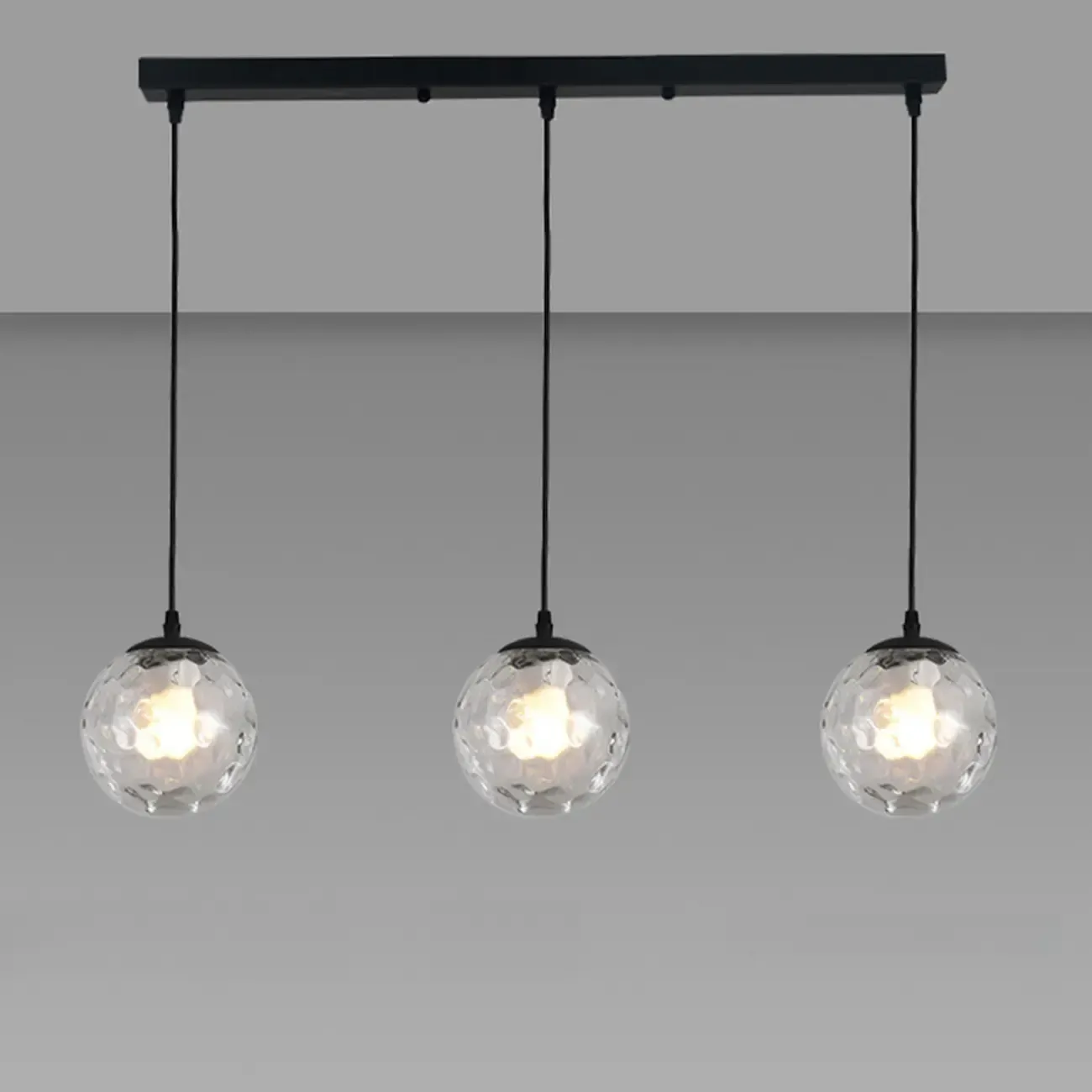 3 Lights Modern Glass Globe Island Pendant Light Image - 9