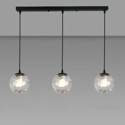 3 Lights Modern Glass Globe Island Pendant Light Image - 9