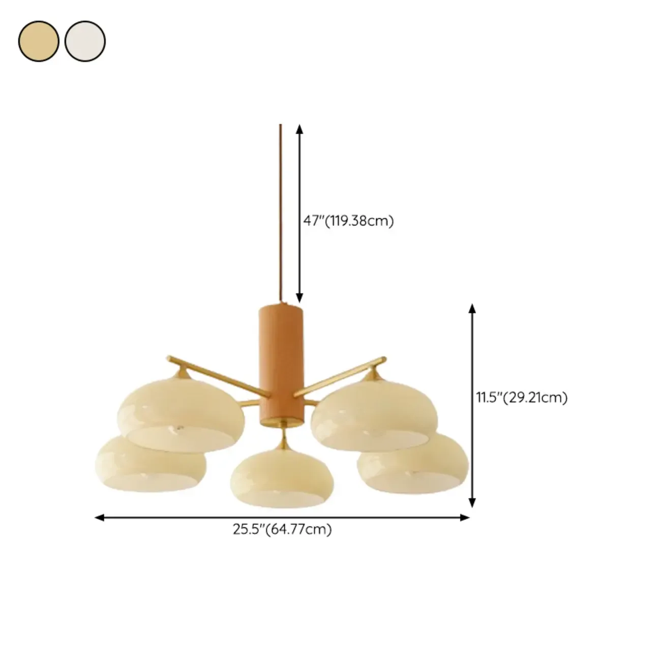 Modern Wood Pendant Chandelier with Glass Lampshade  Image - 18