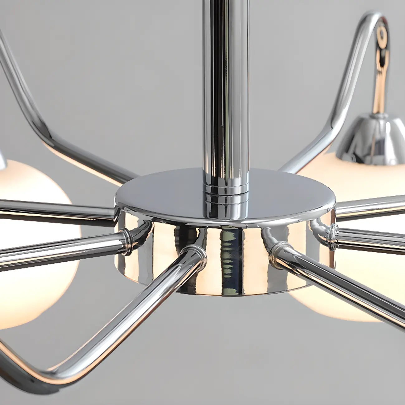 Modern Glass Chandelier with Globe Shade for Living Room Image - 8 | homeyfad