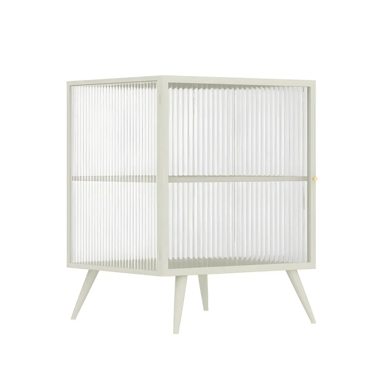 Modern Black Metal Bedside Table with Glass Shelving Image - 9 | homeyfad