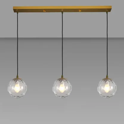 3 Lights Modern Glass Globe Island Pendant Light Image - 10