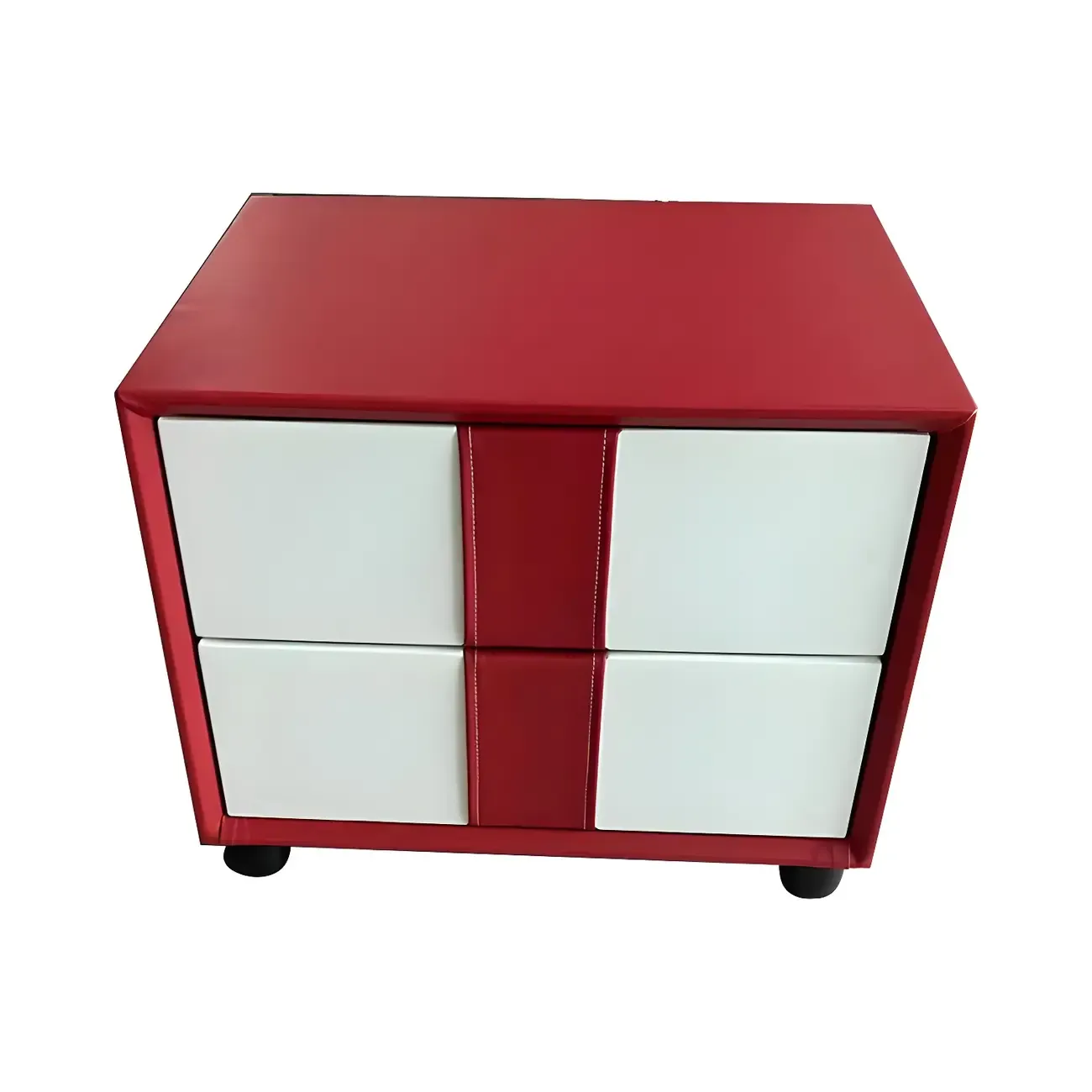 Modern Blue Bedside Table with 2 Storage Drawers Image - 17