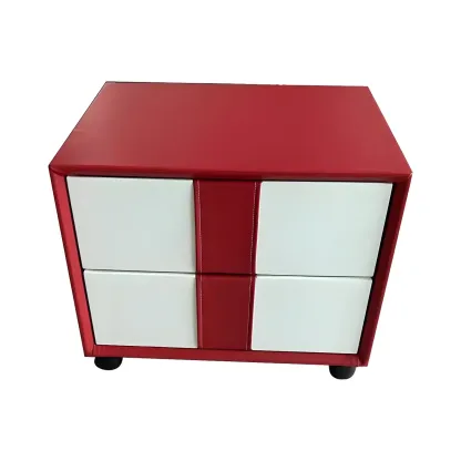 Modern Blue Bedside Table with 2 Storage Drawers Image - 17