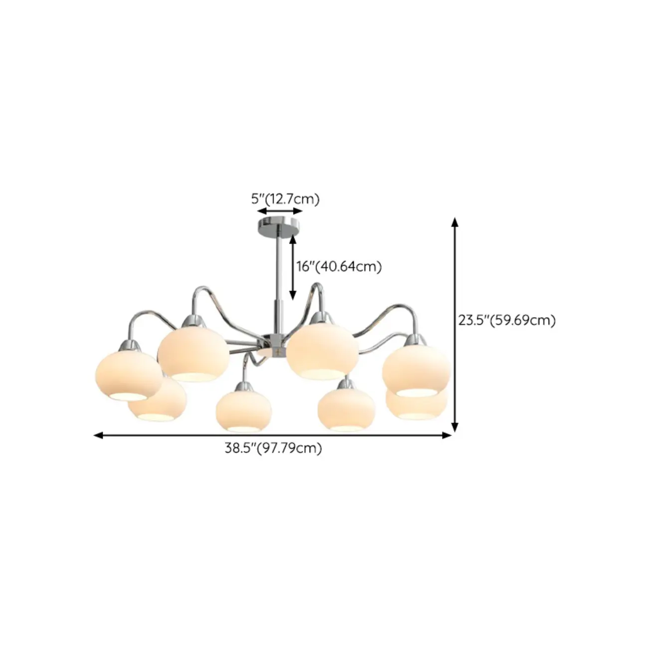 Modern Glass Chandelier with Globe Shade for Living Room Image - 10 | homeyfad