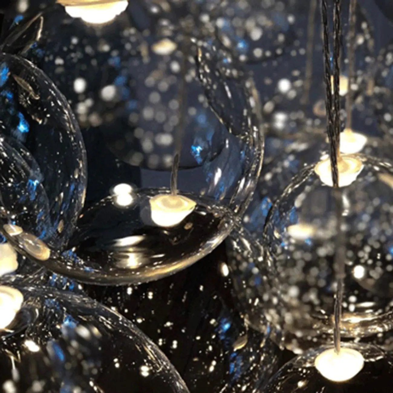 3-Light Mini LED Glass Ball Chandelier with Modern Design Image - 10 | homeyfad